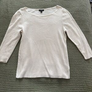 Express - Cream 3/4 Sleeve Top